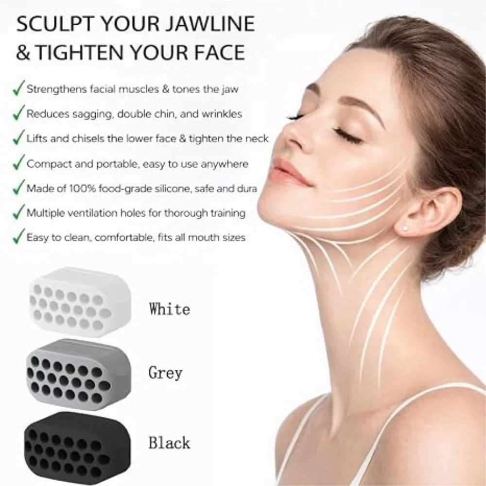 Silicone Trainer Face Muscle Trainer Jaw Ball Chewing Ball Facial Fitness Jawline Shaper Masseter Muscle Training Exercise Tool