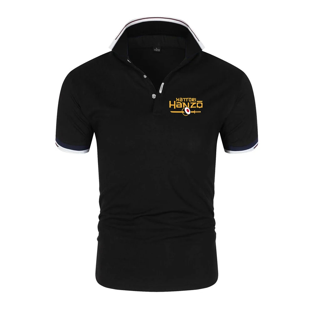 Hattori Hanzo Men's Summer Short Sleeve Polo Shirt Solid Pique Knit Casual Sportswear Top Breathable Soft Fabric for Business