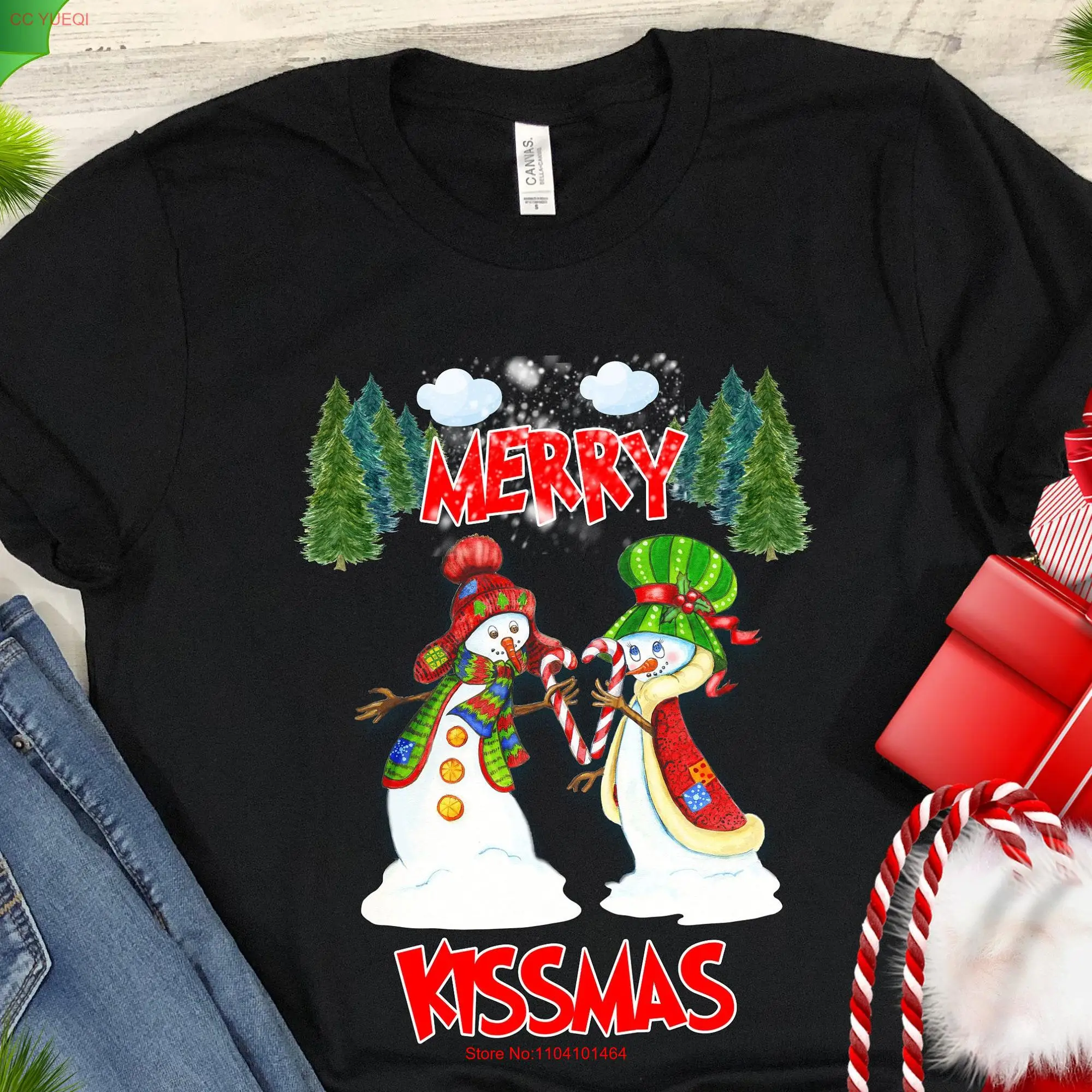 MERRY KISSMAS T Shirt Christmas Xmas Snowman Love Kiss Cute Funny Trending Bestseller for Men and Women