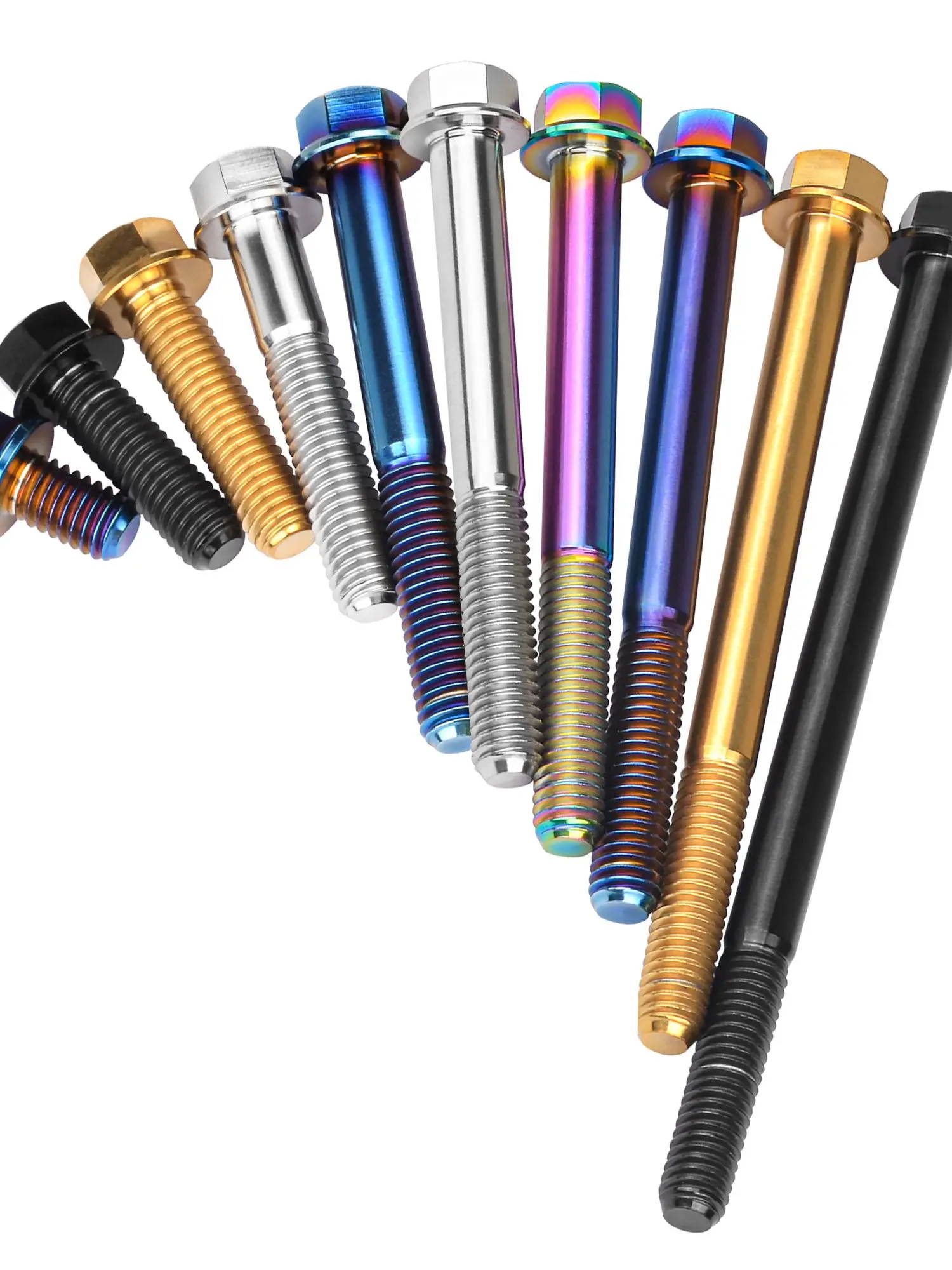 AliExpress YaRuiJia Yaruijia Titanium Bolt M6/M8x10/15/20/25/30/35/40/45~100mm  Flange Hex Head Screws for Bicycle Motorcycle Car Modification