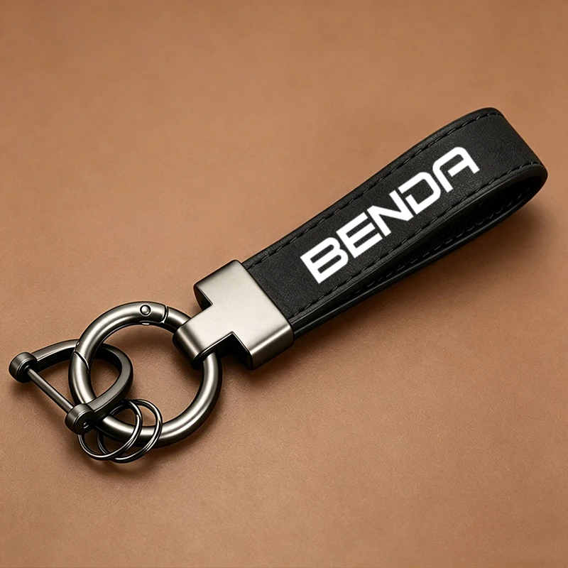 Deluxe Leather Suede Keychain Motorcycle Keyring For Keeway BENDA LFC 700 Benda 700 LFC Pro LFS 700 Anti-lost Accessories