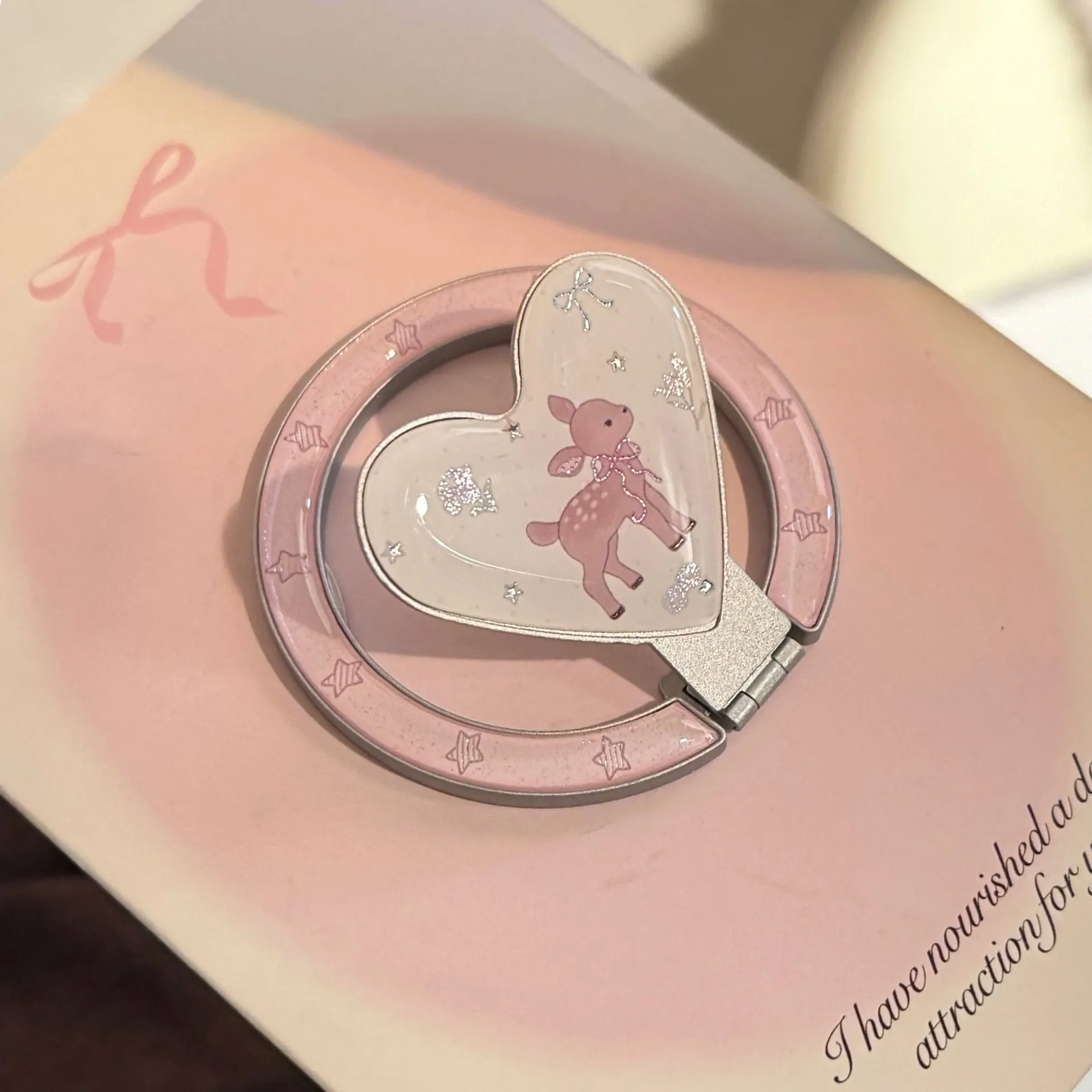 

Держатель для телефона с мультяшным рисунком оленя, магнитная подставка Magsafe для iPhone, чехол для беспроводной зарядки, складной настольный держатель в стиле INS