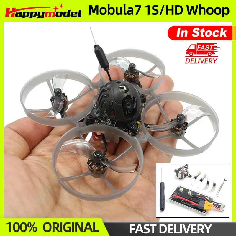 Happymodel Mobula7 Mobula 7 1S 75mm Micro FPV Whoop RC FPV Racing Drone Quadcopter For RS0802 Motor Open VTX 2.4G ELRS Receiver 