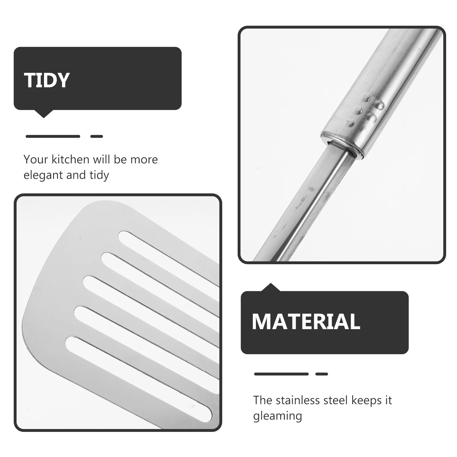 

1Pcs Stainless Steel Hollow Long Handle Colander Shovel Heat Resistant Cooking Utensils Non Stick Tools