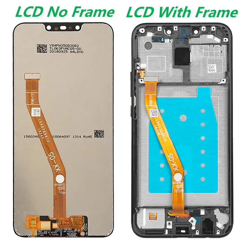 Original 6.3  Display With Frame For Huawei Mate 20 Lite SNE-AL00 SNE-LX1 SNE-LX2 LCD Touch Screen Digitizer Assembly Replaceme