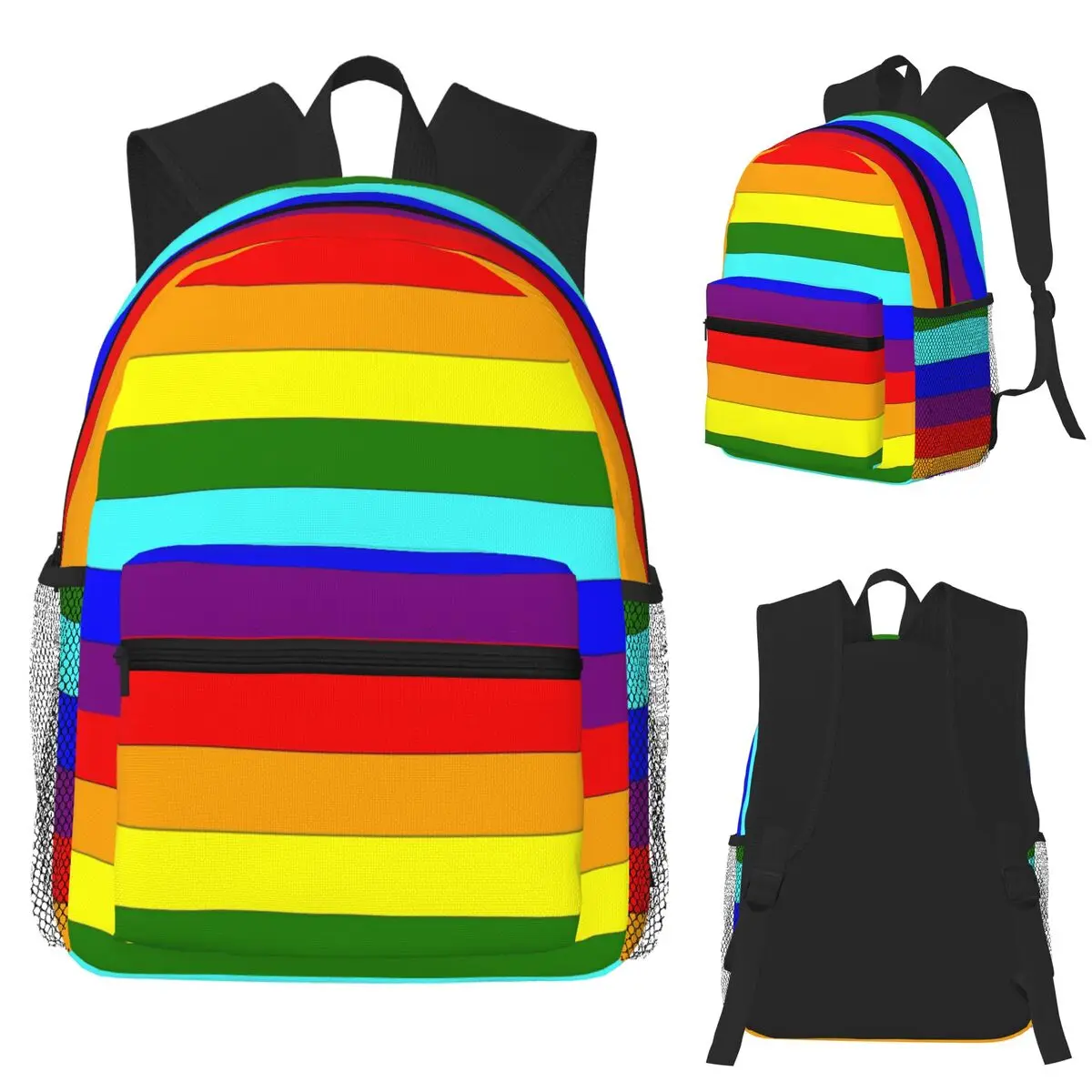 

Colors, Elegance Of The Rainbow Multicolor Student Backpack School Bag Hiking Travel Daypack Fashion Bookbag Shoulder Bags