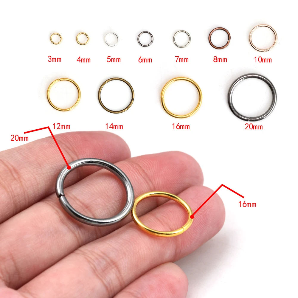 50-200pcs/Lots Jump Rings 3-20mm Metal DIY Jewelry Findings Split Ring for jewelry making Wholesale Supplies