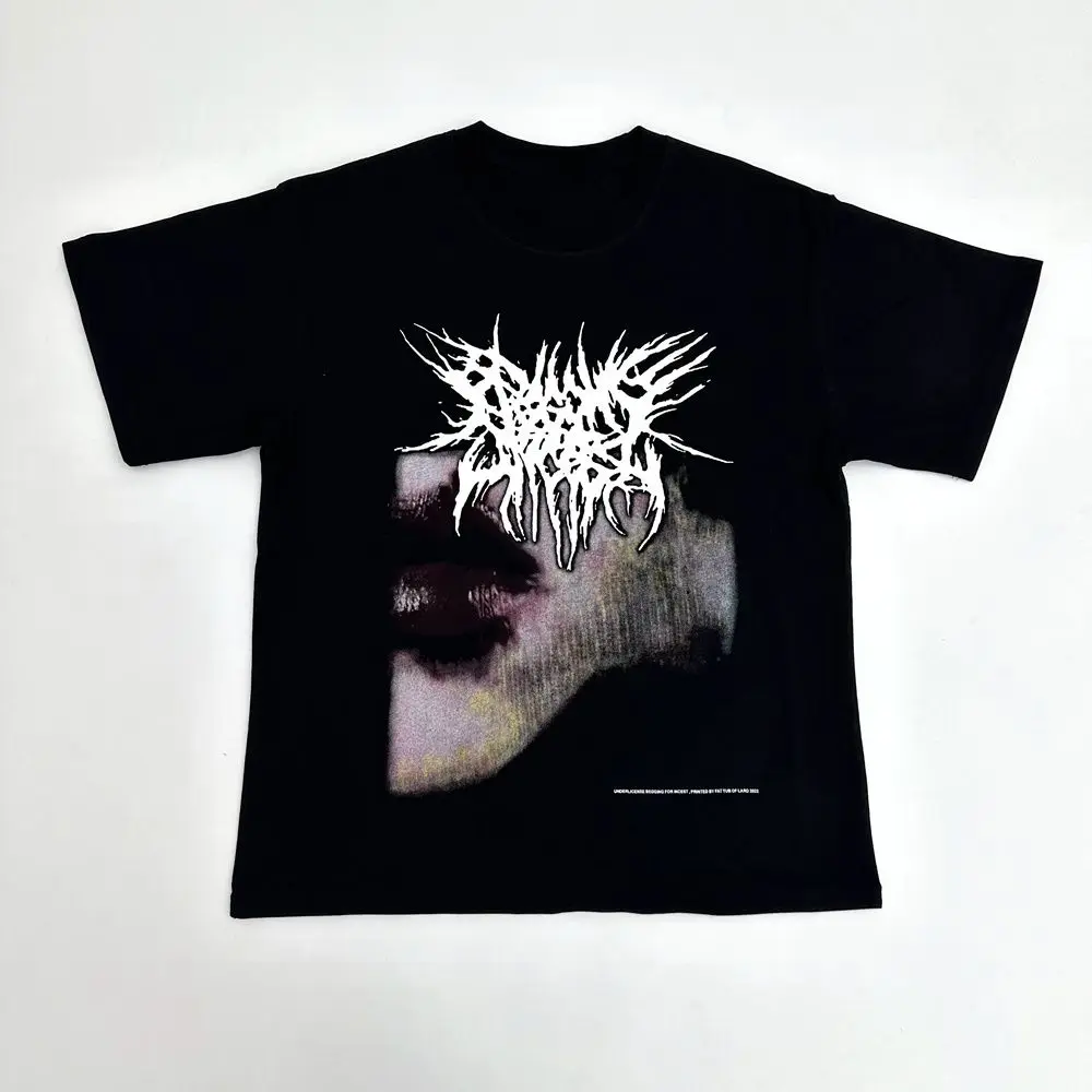 Death Wish Playboi Carti Slogan Fatuousness American Trend Graphic Short-Sleeve Cotton T-Shirt