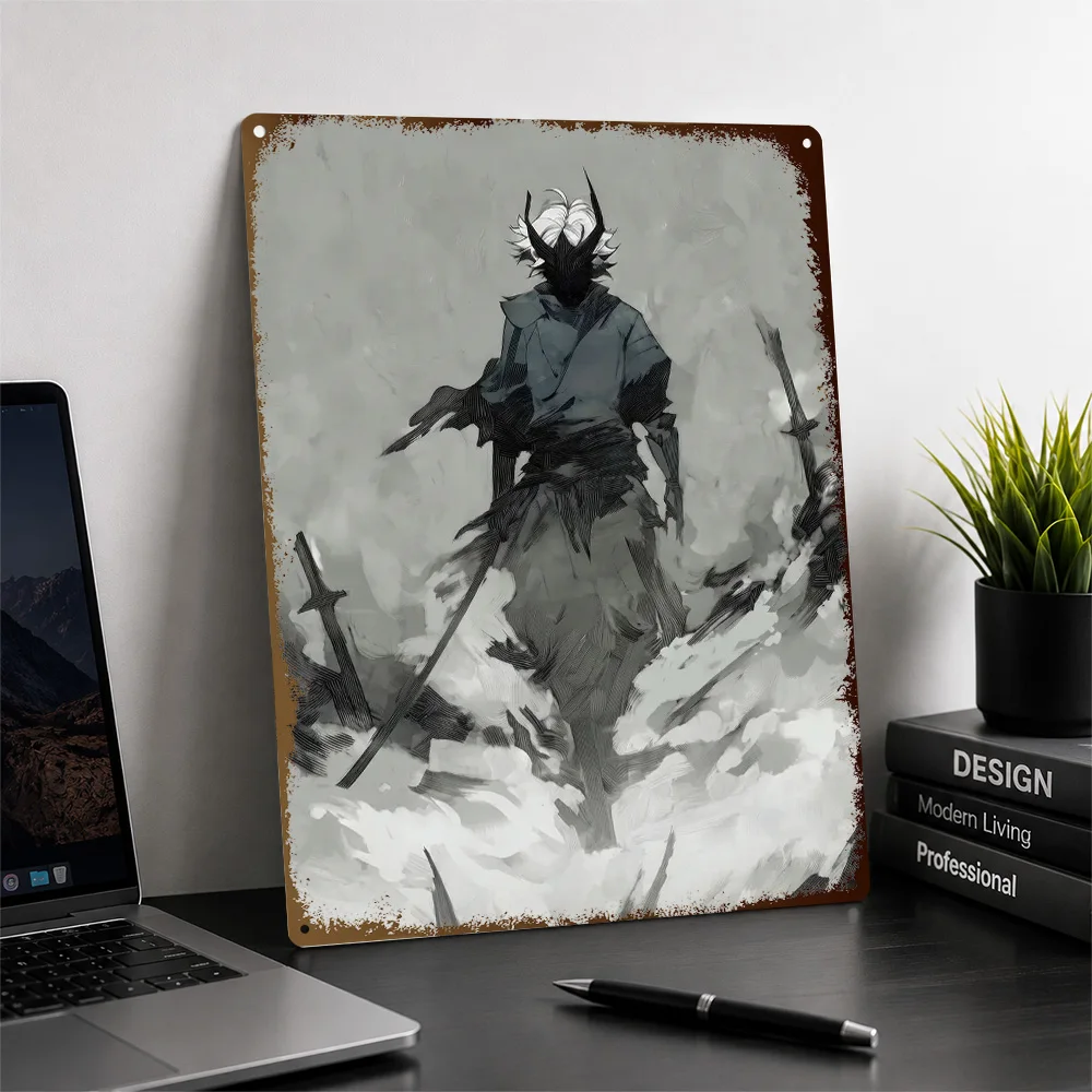 Shadow Slave Snowfield Warrior Textured Poster Customized Metal Tin Sign Digital Adventure Tribute Wall Art Enhances Game Room
