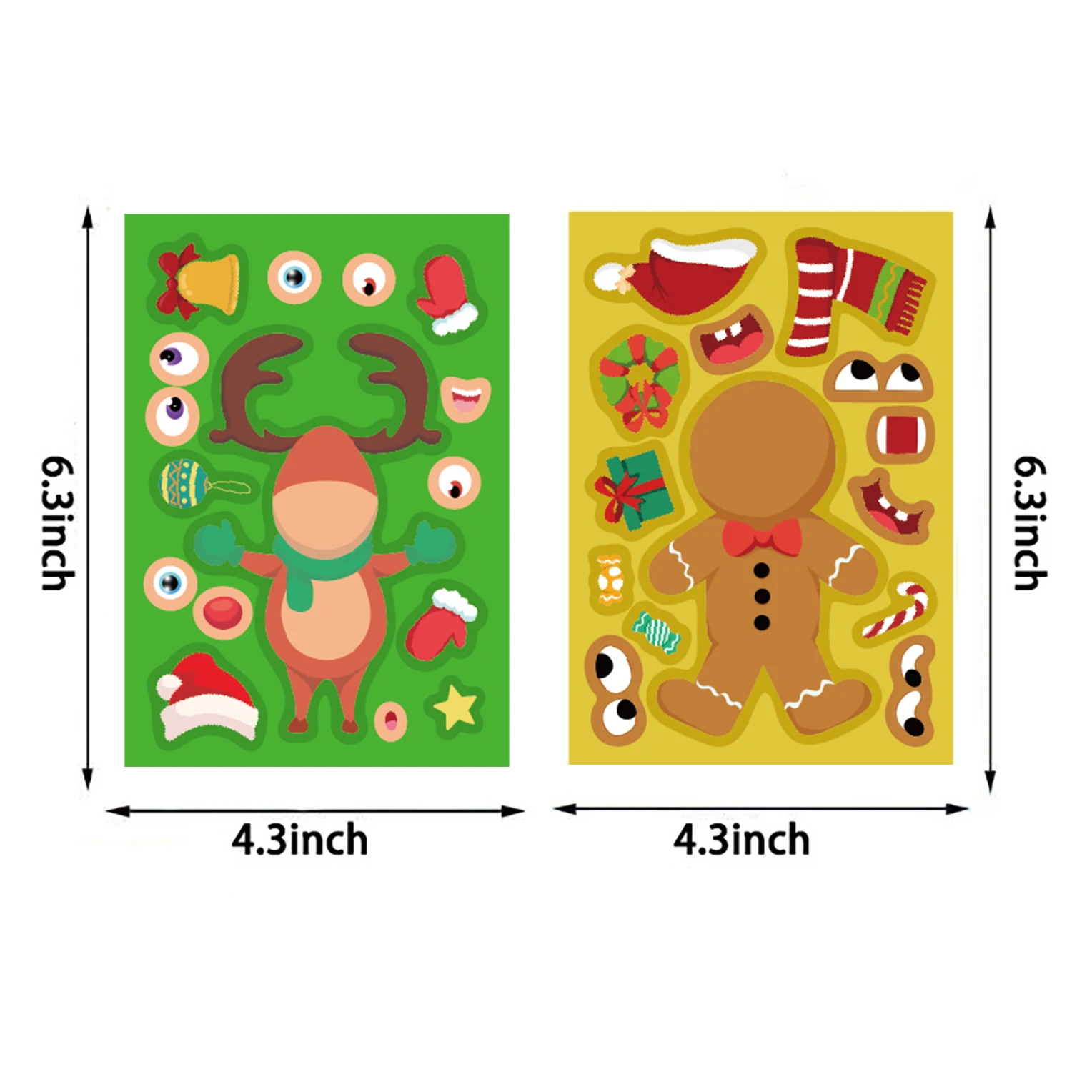 8/16 шт., рождественская наклейка на коллаж с изменением лица, канцелярские принадлежности для чтения, велосипедный телефон, домашние декоративные мотоциклетные граффити, коллажи