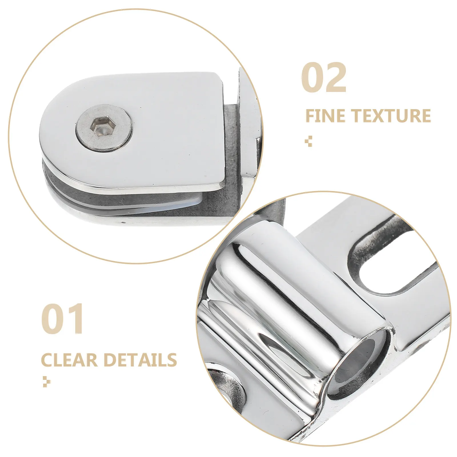 2Pcs Shower Door Hinges Stainless Steel Frameless Glass Pivot Hinge Bathroom Hardware Replacement Parts Smooth Finish Splash
