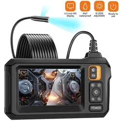 Cámara endoscópica Industrial 8mm HD1080P pantalla IPS de 4,3 pulgadas cámara de inspección de tuberías 1080P para reparación de automóviles IP67 impermeable 8 LED