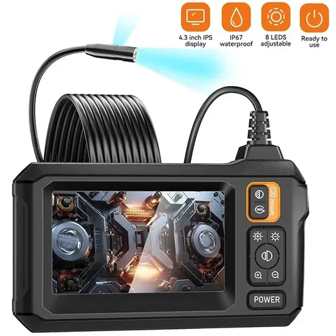 Industriële Endoscoop Camera 8Mm Hd 1080P 4.3Inch Ips Scherm 1080P Pijp Inspectie Camera Voor Auto Reparatie Ip67 Waterdicht 8 Leds