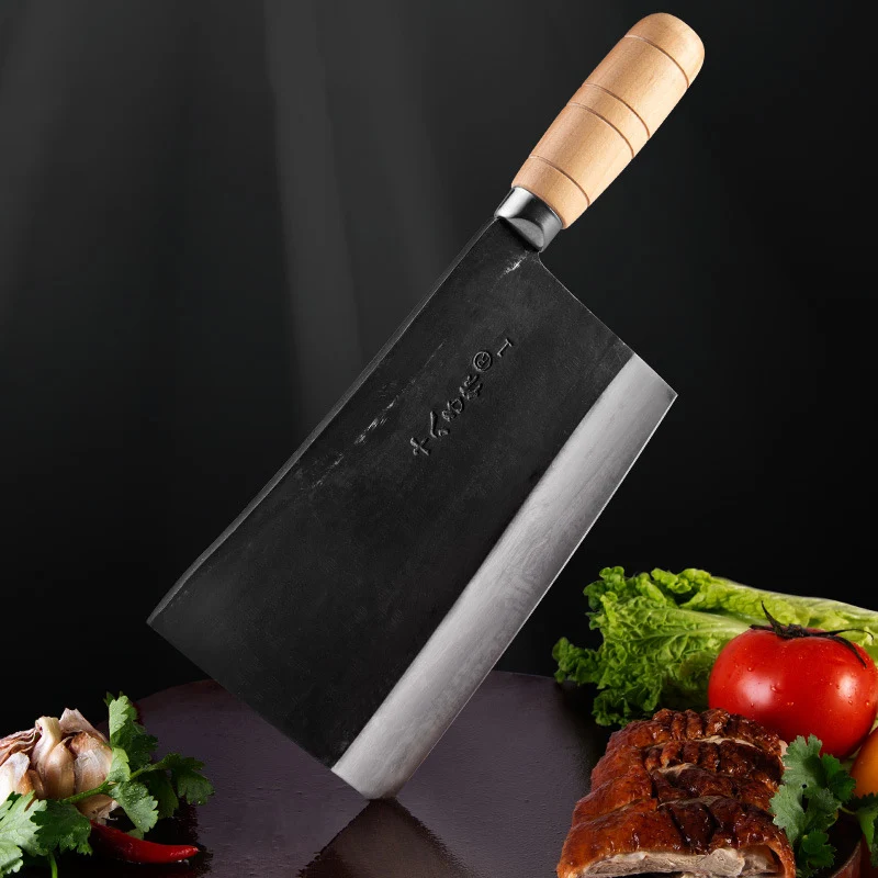 

Shibazi Chopper Knife Sharp Machete Chefs Cleaver Hatchet Handmade Forged Cutlery Messer Kitchen Knives Bone Meat Poultry Tools