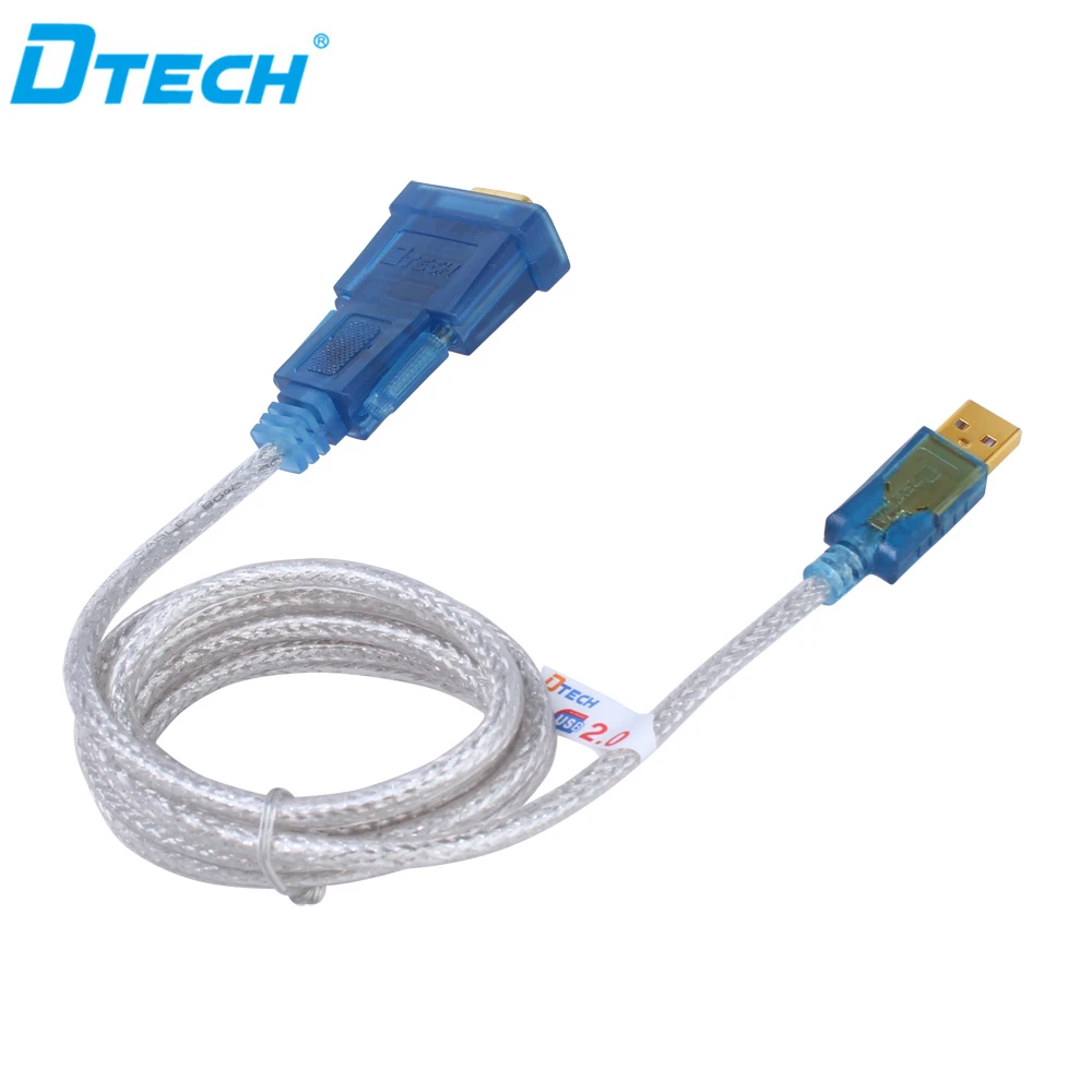 2PCS DTECH High Quality USB 2.0 To RS232 DB9 Serial Port Usb Cable Data Transfer Rates Up To 1Mbps