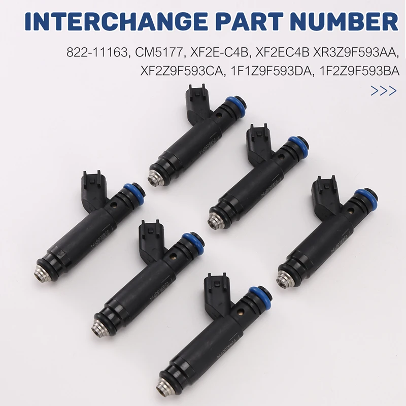 6Pcs New XF2E-C4B XF2EC4B Fuel Injectors For Ford Mustang Windstar 1999-2004 3.8L 3.9L V6