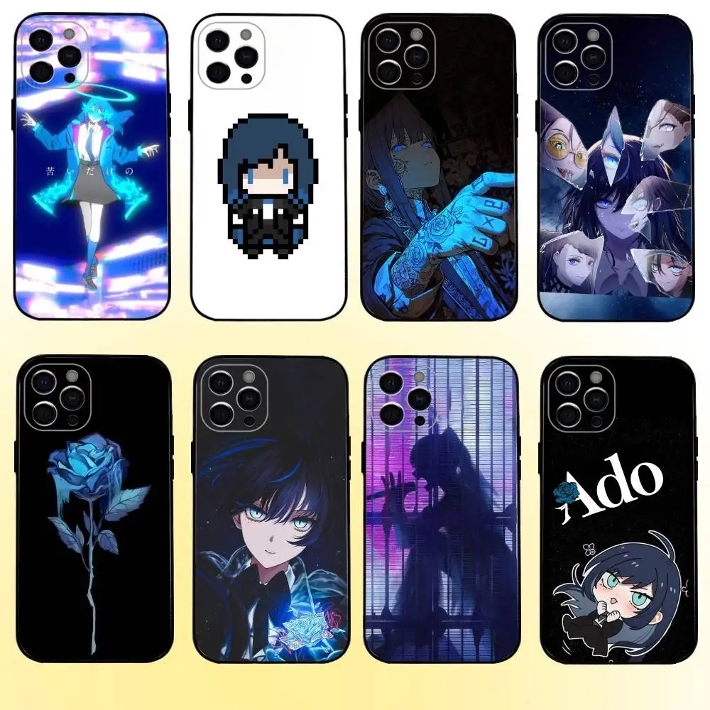 

Ado Kyogen X Uta Phone Case For iPhone17,16,15,14,13,12,11 Plus,Pro Max Soft Black Cover