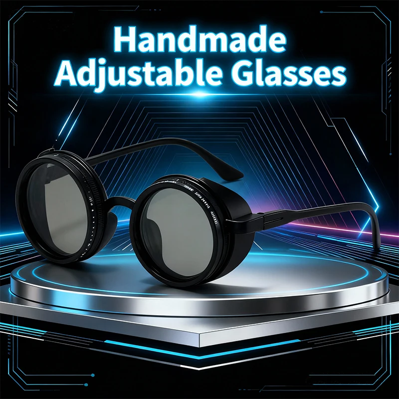 

Round Steampunk ND9 Adjustable Dimming Sunglasses Men 2025 Luxury Brand Vintage Polarized Fishing Sun Glasses Male Shades UV400