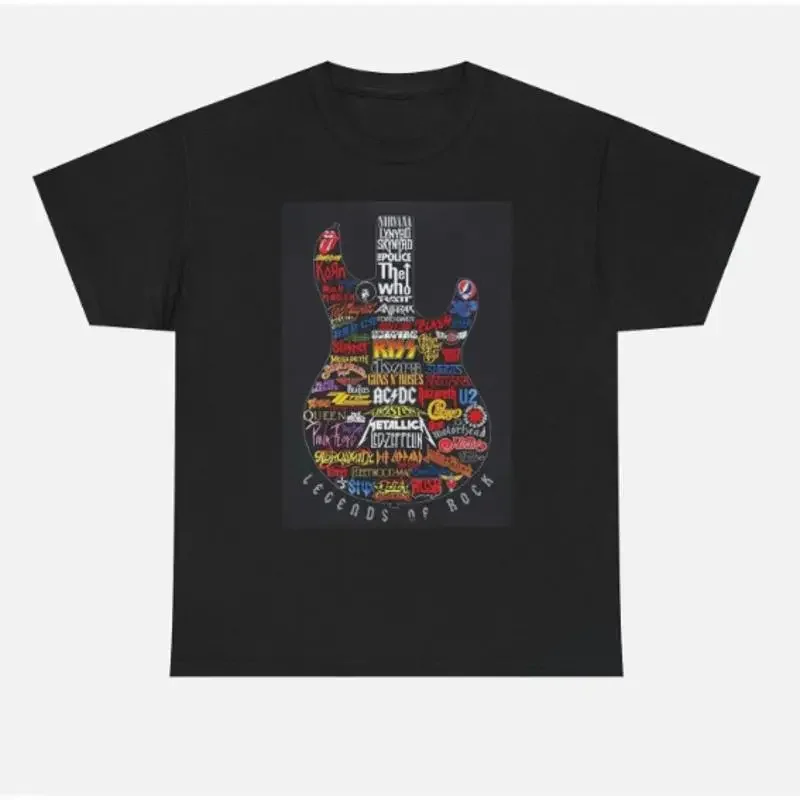 Legends Of Rock Guitar T Shirt Vintage Heavy Cotton