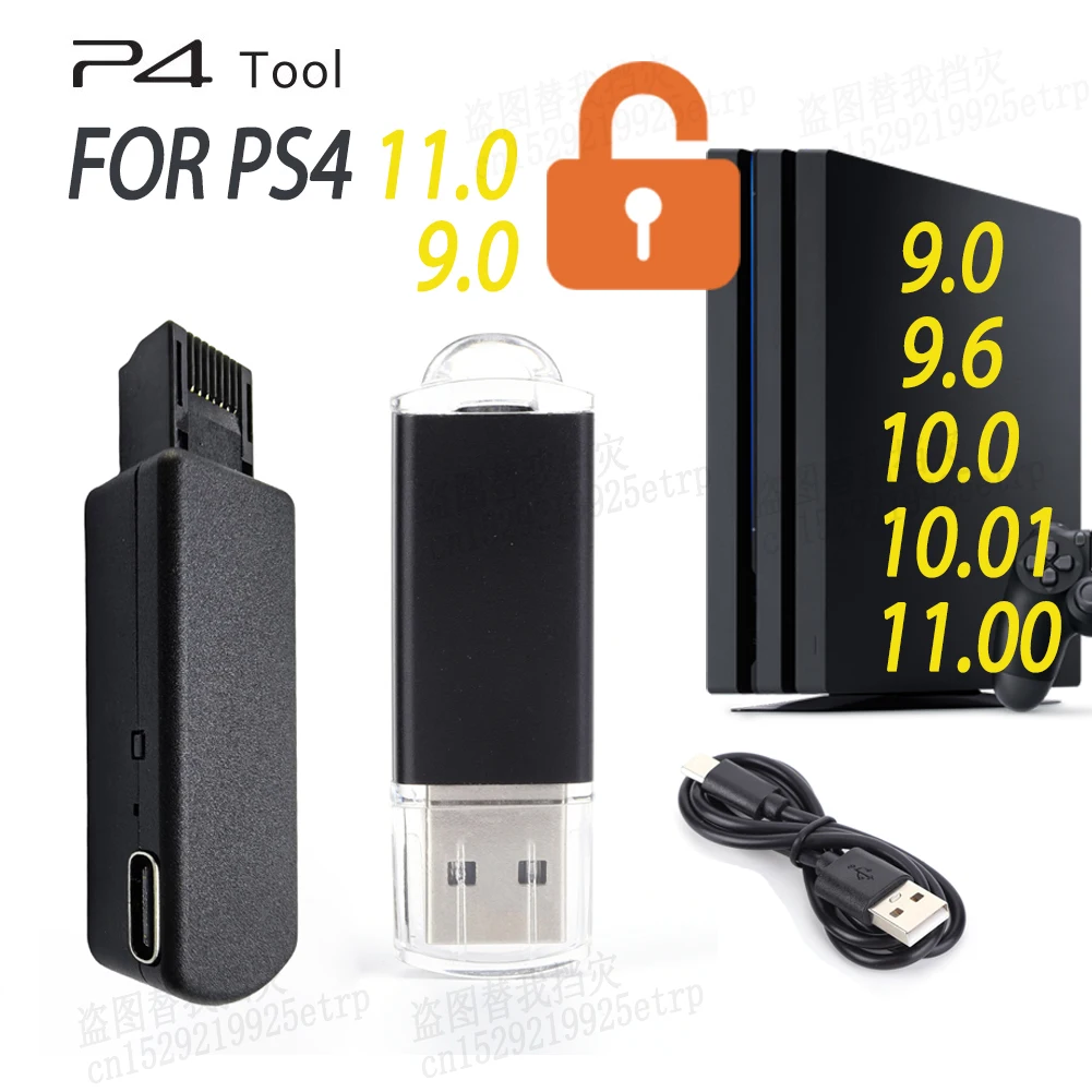 One-Key JB Tool Mod Set USB Dongle with Ethernet Type-C Cable Kit JB USB Adapter for PS4/PS4 Pro/PS4 Slim FW 9.0-11.0 System