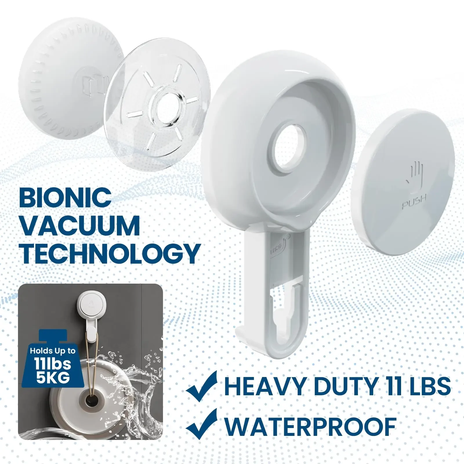 TAILI Suction Cup Hooks 4pcs Heavy Duty Towel Hanger Easy to Install Shower Hanger for Bathroom Kitchen Hotel No Drilling Hooks