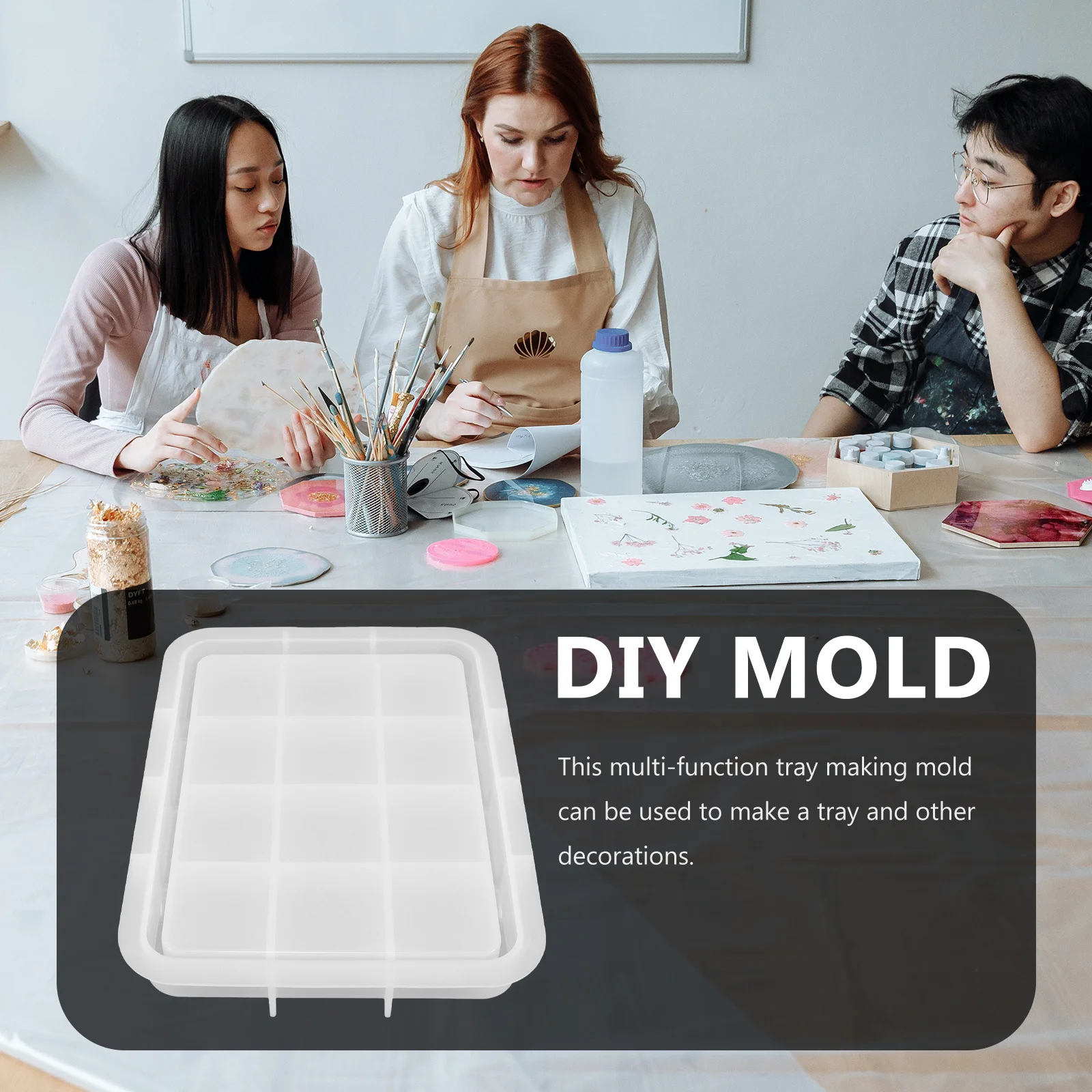 

Силиконовые формы для лотков для изготовления чайных лотков из смолы, легко демонтируемые, прочные, гибкие, прочные, износостойкие, уникальные поделки, силикон