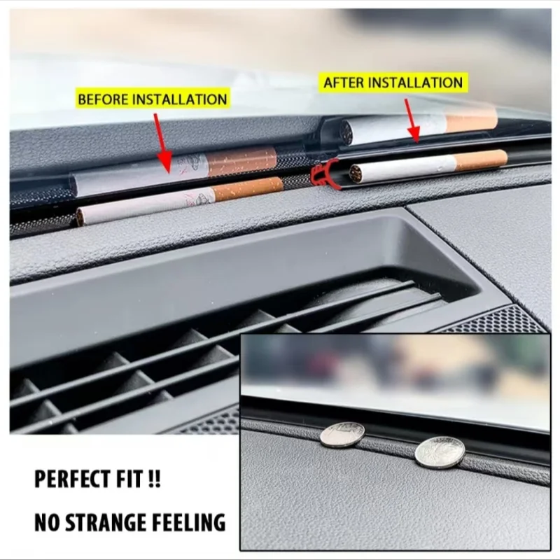 1.6M Car Universal Windshield Sealant Dashboard Soundproof Sealing Strip Auto Rubber Seals Car Panel Seal Interior Accessories - view 5