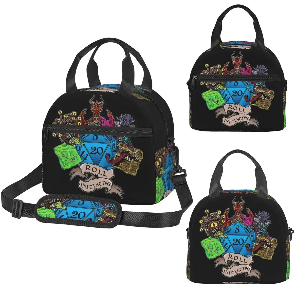 Roll Initiative Dungeon And Dragon Insulated Lunch Bag for Kids School Cooler Thermal Box Tote Leakproof Lunch Boxes