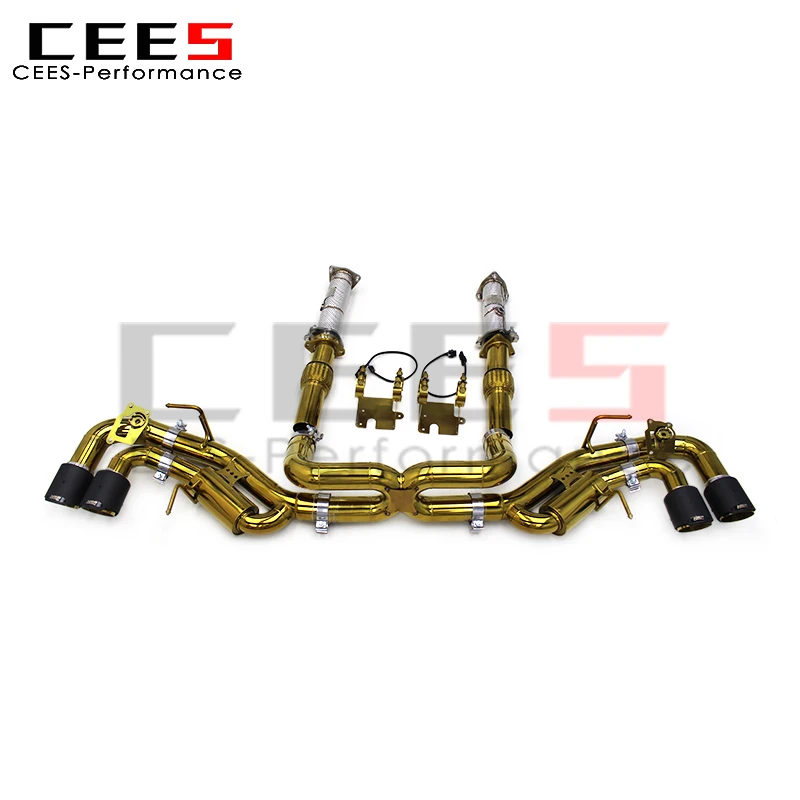 

Cees Catback выхлоп для Chevrolet CORVETTE C8 2019-2023 тюнинговый клапан выхлопной системы покрытие золото трубы из нержавеющей стали глушитель