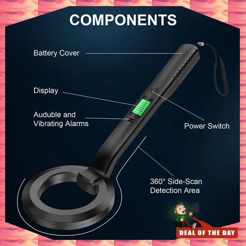 24-Hour Delivery Metal Detector Handheld Alarm High Sensitivity Metal Scanner Security Checker Pinpointer Search Coil Metal Dete