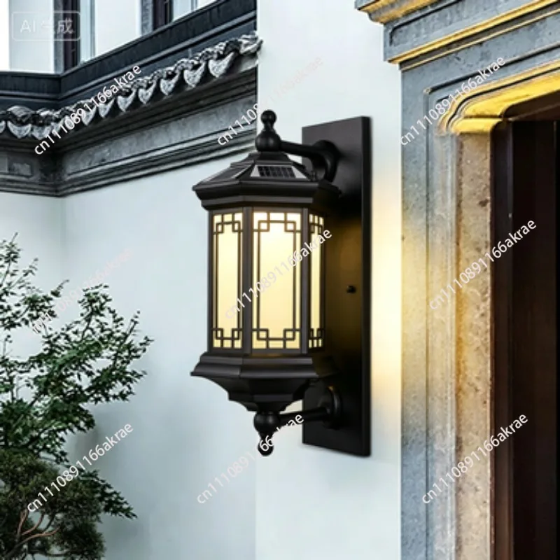 Outdoor  Solar light Waterproof led door head light Simple induction wall light Garden
