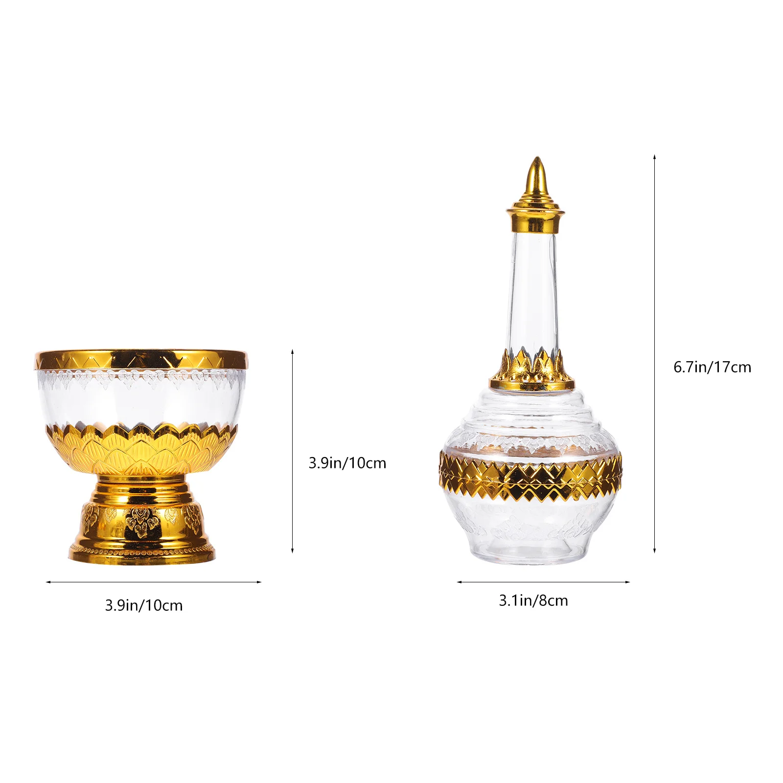 

1Set Buddhist Offering Water Cup Plastic Retro Style Ritual Sacrifice Cup for Temple Home Worship Decorative Sacrifice