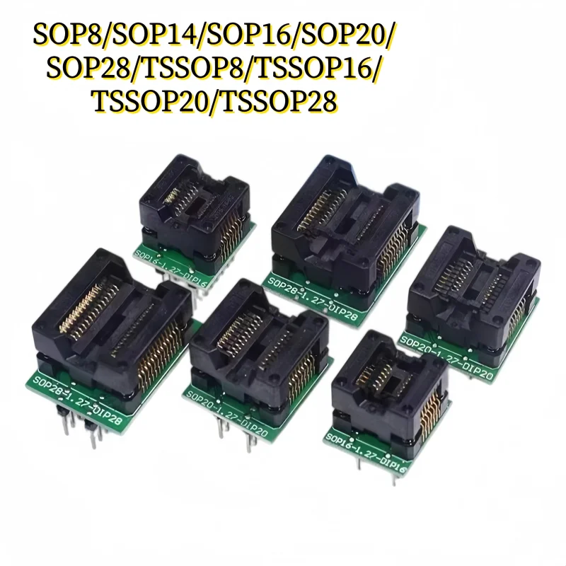 SOP8/SOP14/SOP16/SOP20/SOP28/TSSOP8/TSSOP16/TSSOP20/TSSOP28 TO DIP Programmer Adapter Socket 150MIL 208MIL 300MIL 173MIL DIP8 28
