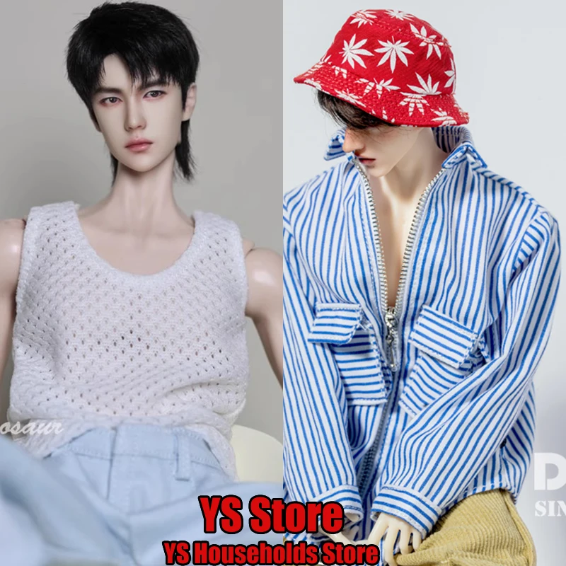 

1/6 Scale White Mesh Vest Fashion Stripe Shirt Big Pocket Tooling Shorts Clothes Toys Accessory For 12" Male Action Figure Body