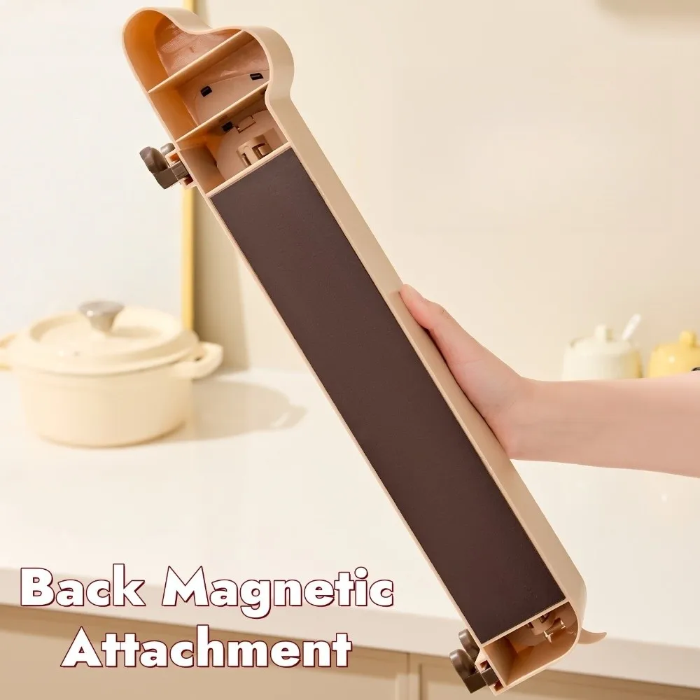 

Puppy Shape Food Film Dispenser Refillable Magnetic Plastic Wrap Dispenser Food Storage Storage Box Aluminum Foil Dispenser