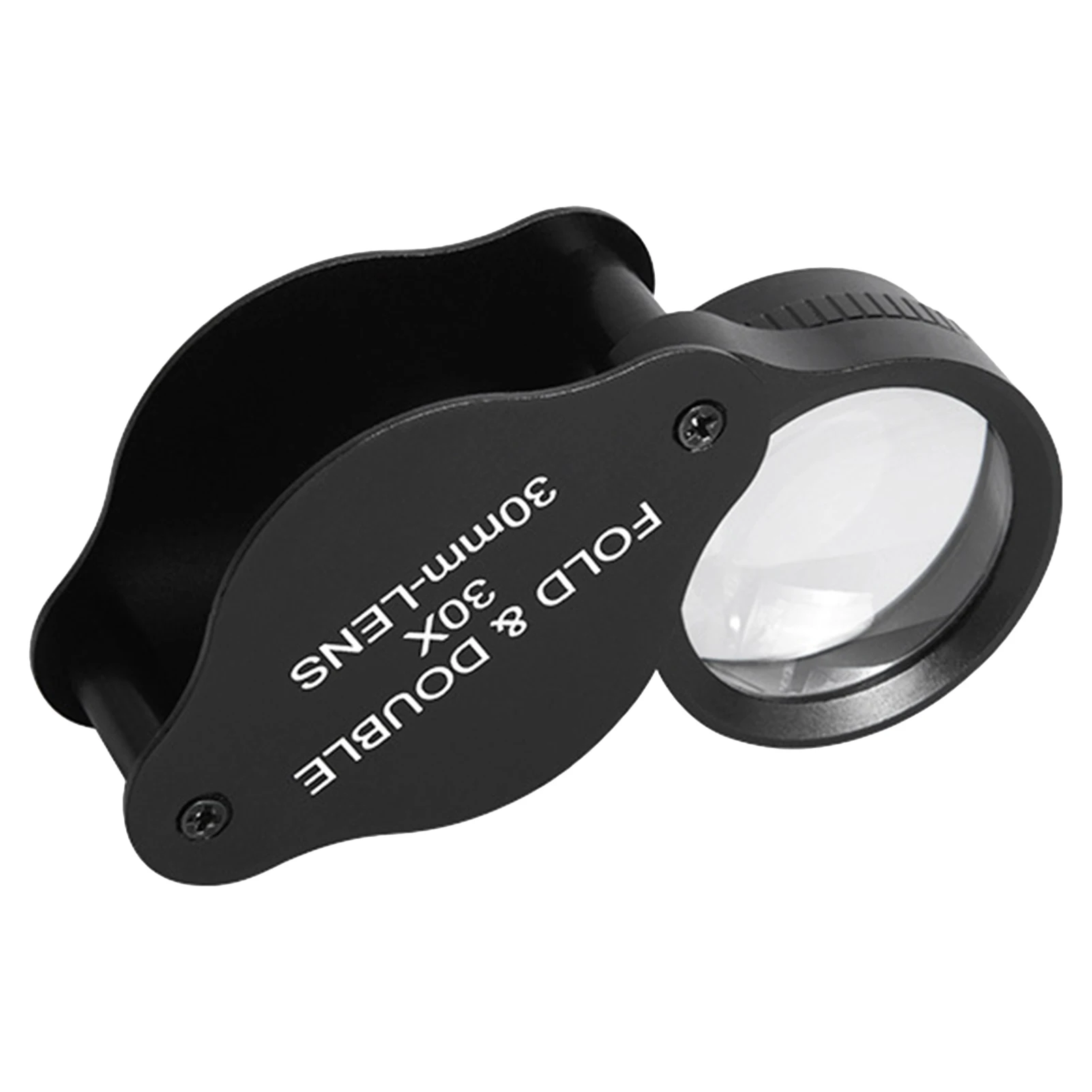 30mm Folding Hand Lens Handheld Foldable 30mm Optical Glass Lens 30X Pocket Magnifying Glass Lens For Coin Numismatic Stamp