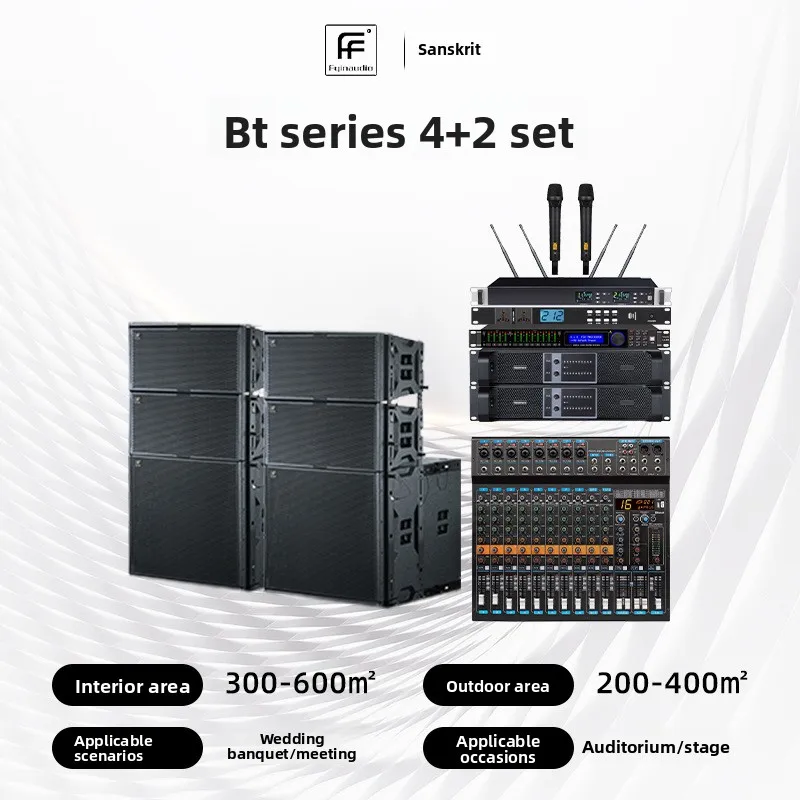 Double 10inch Neodymium Professional Line Array Speakers 600W Waterproof for Outdoor Performance Conference Rooms KTV Bars