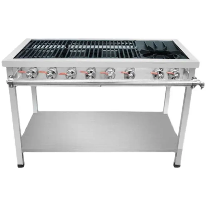 High Efficiency Commercial Kitchen Professional Manufacturer 6 Burners Flat Top Gas Stove