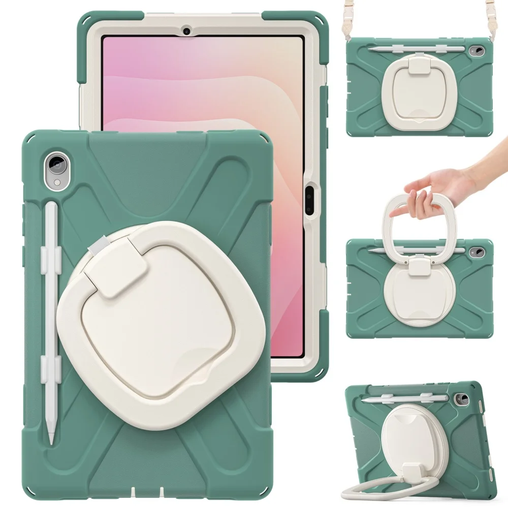 

Armored Shockproof Stand Case For Samsung Galaxy Tab S11 Ultra SM-X930 X936B S11 11inch 2025 SM-X730 X736B with Shoulder Strap