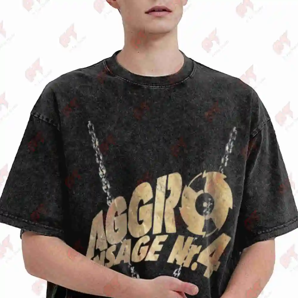 Aggro Berlin Announcement 4 Rapper Rare Vintage German Hip Hop Vintage Washed Tee Pure Cotton T-Shirt