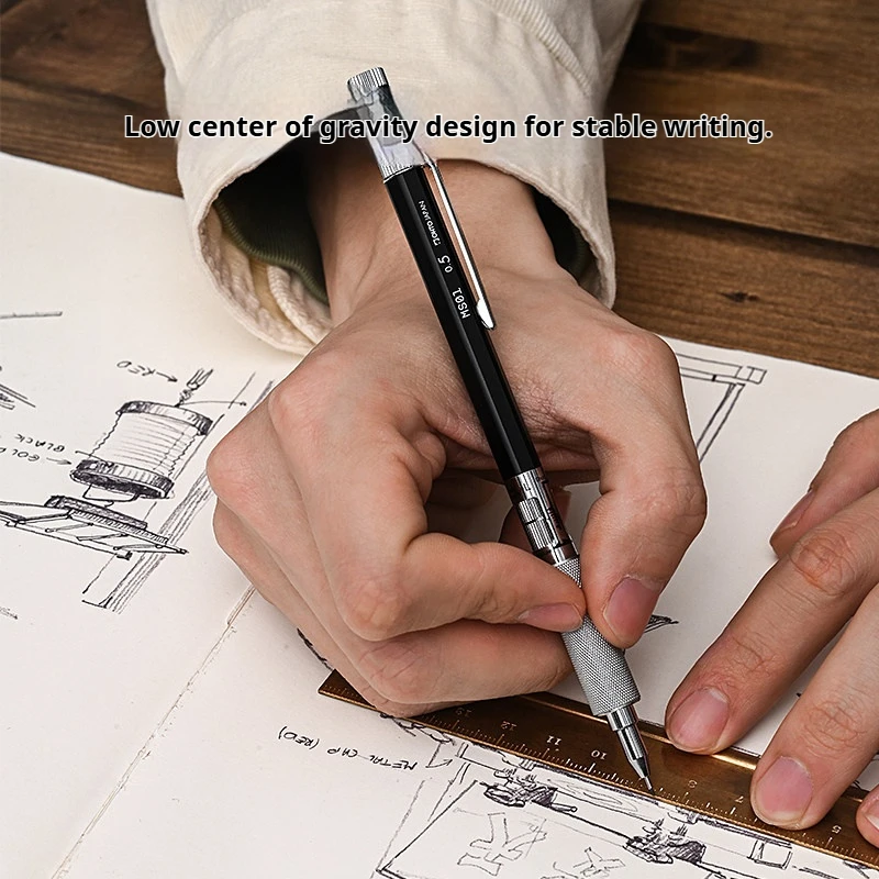 OHTO PROMECHA Mechanical Pencil 0.3/0.5mm Adjustable Metal Nib Lead Length Brass Aluminum Low Gravity Artists Draftings Pencils - view 6