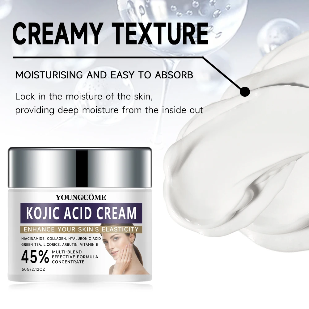 Kojic acid face cream containing collagen,hyaluronic acid,Improves the texture ofskin,Dark Skin BrightenSerum Fade Fine Lines
