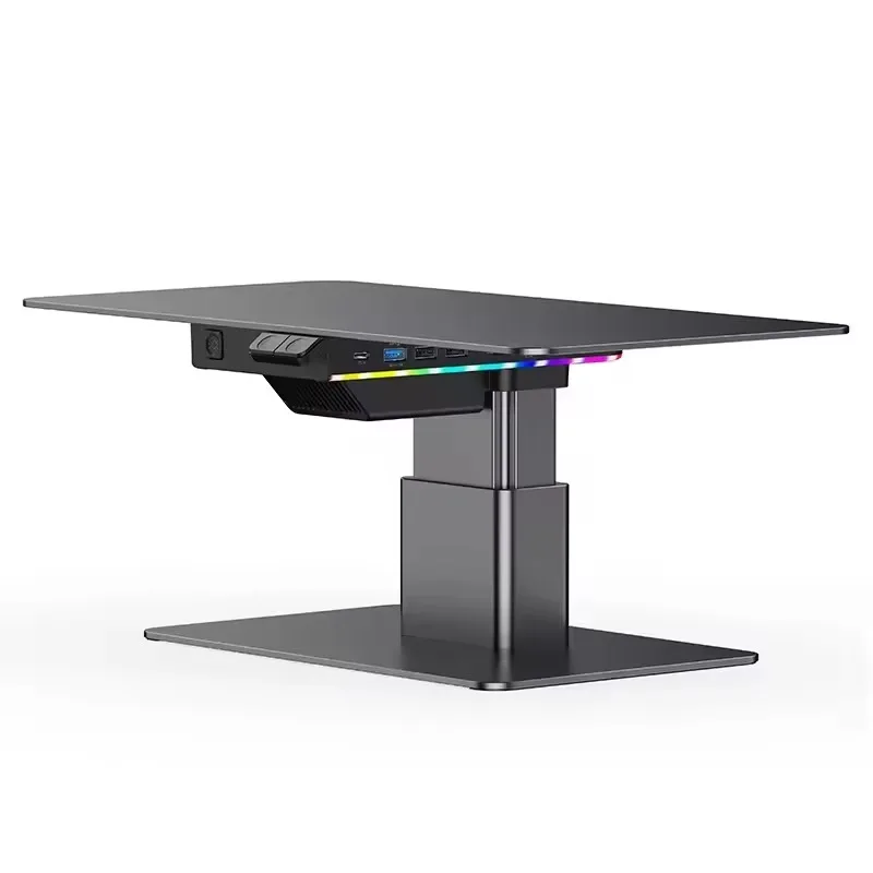 Hot sale Home Office Desktop Adjustable Gaming Lights Computer LED  Riser Stand With USB HUB
