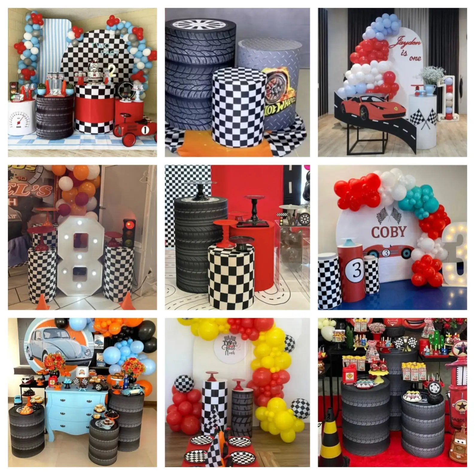 Mehofond غطاء اسطوانة مخصص خلفية سباق السيارات عجلات الاطفال حفلة عيد ميلاد قواعد خلفية الركيزة خلفية ديكور مرن