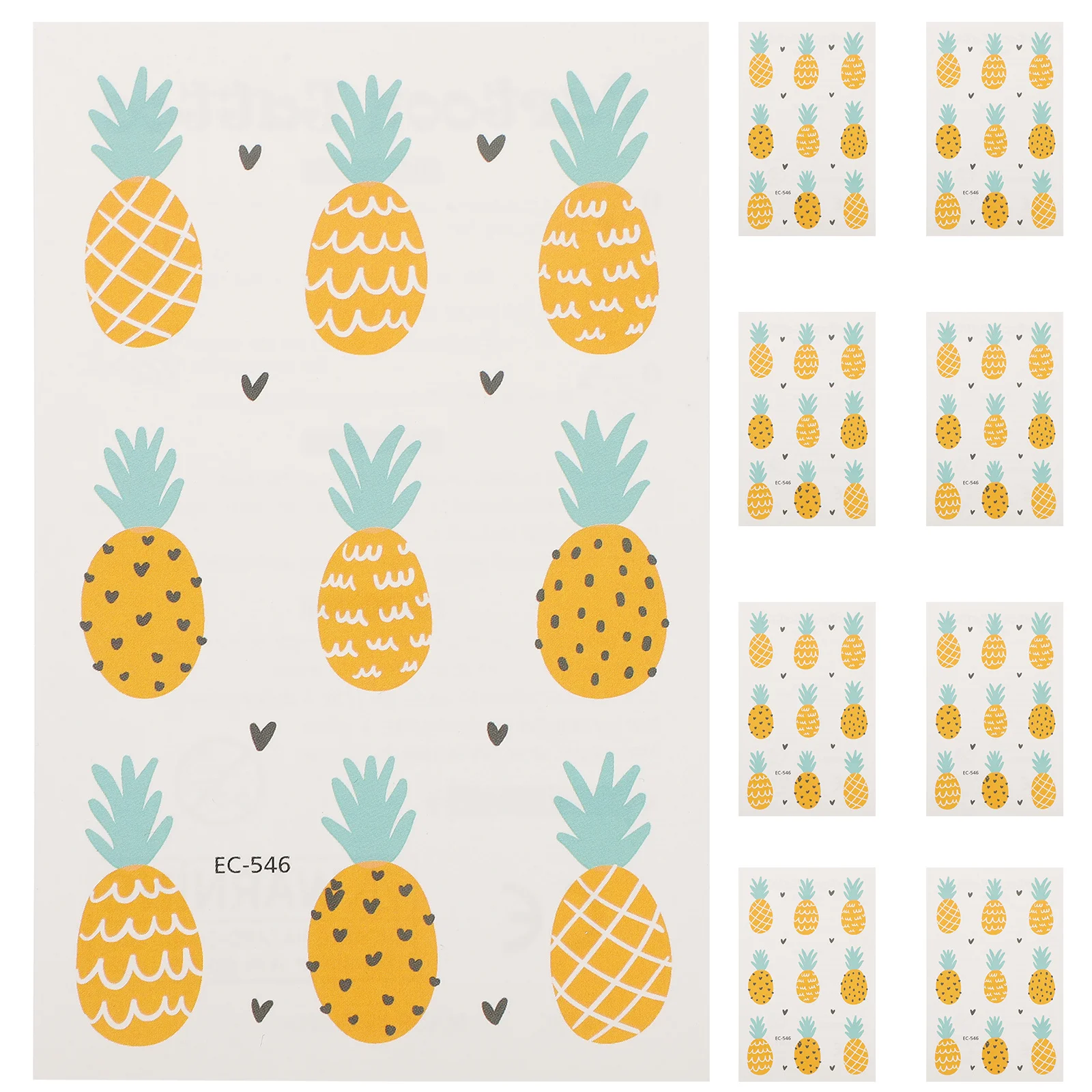 10 個防水漫画パイナップルボディタトゥー素敵なフルーツステッカー簡単に適用子供の顔腕装飾ステッカー