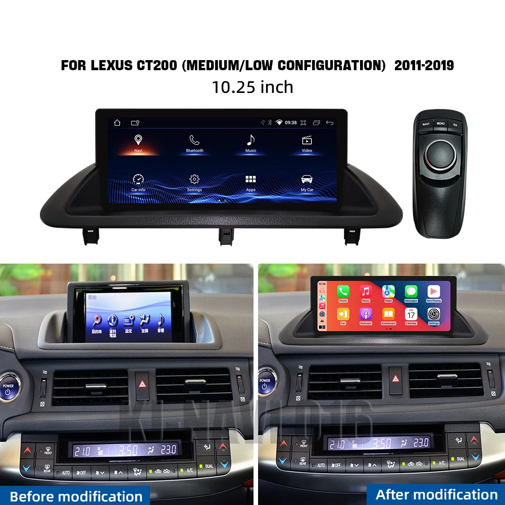 10.25 Inch For Lexus CT CT200 CT200h 2011 - 2019 Android 12 Carplay Auto Wireless Carplay Car Radio Multimedia Video Player