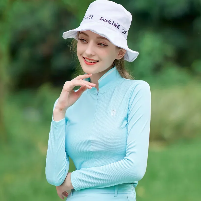 Golf Wear for Women Long Sleeve Shirt Polo Skort Autumn 2024 Green Tennis Badminton Clothes Slim Fit Training Suit Exercise Wear