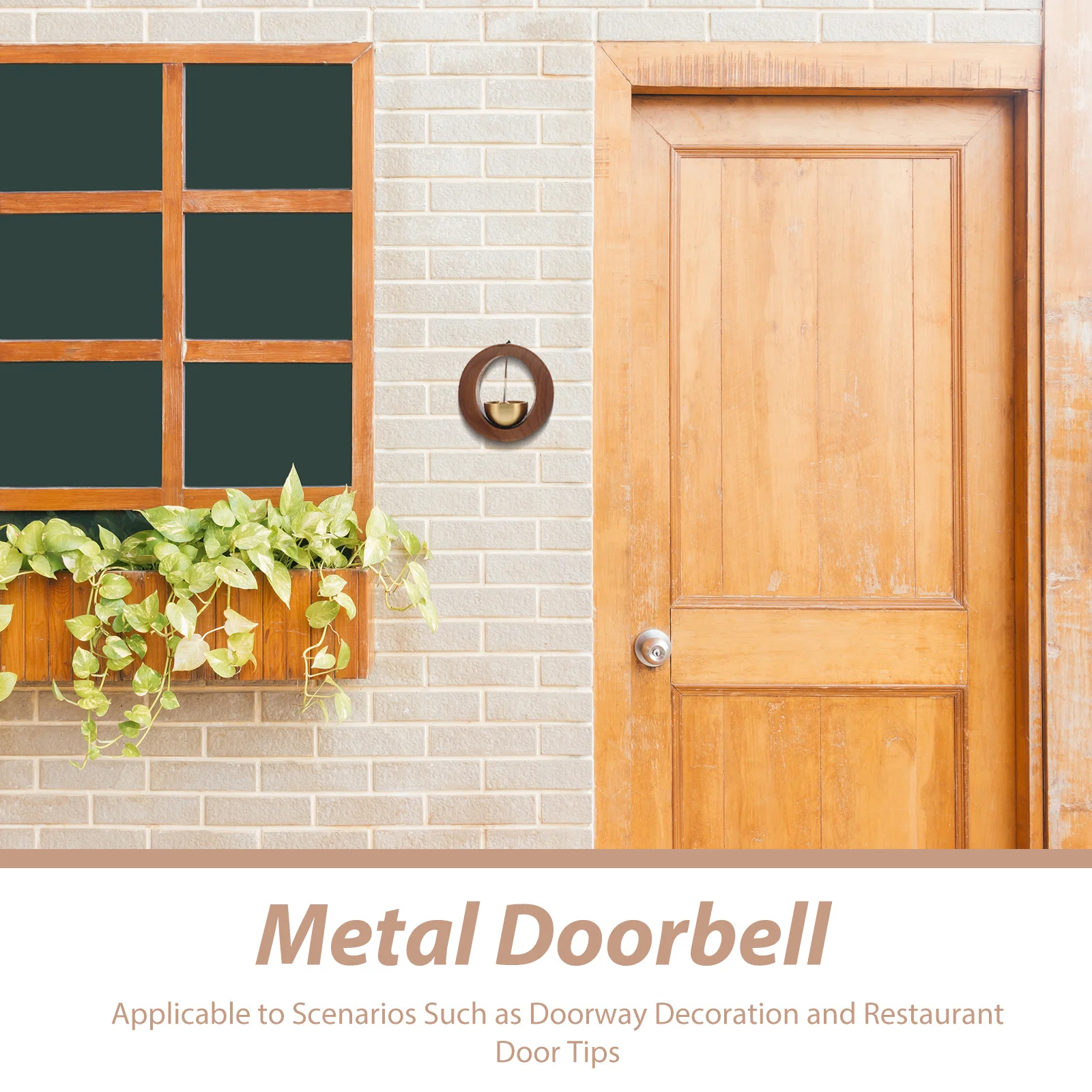 

Wood Doorbell Decorative Wind Chime Functional Door Bell for Home Shop Office Entrance Door Hanging Decor Wood Shopkeeper Bell