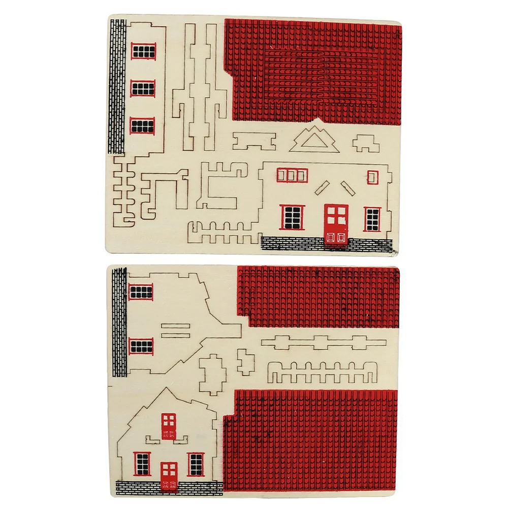 Puzzle 3D en bois pour adultes, modèle pour construire des jouets, bricolage, assemblage de maisons, modèles tridimensionnels, 2 ensembles