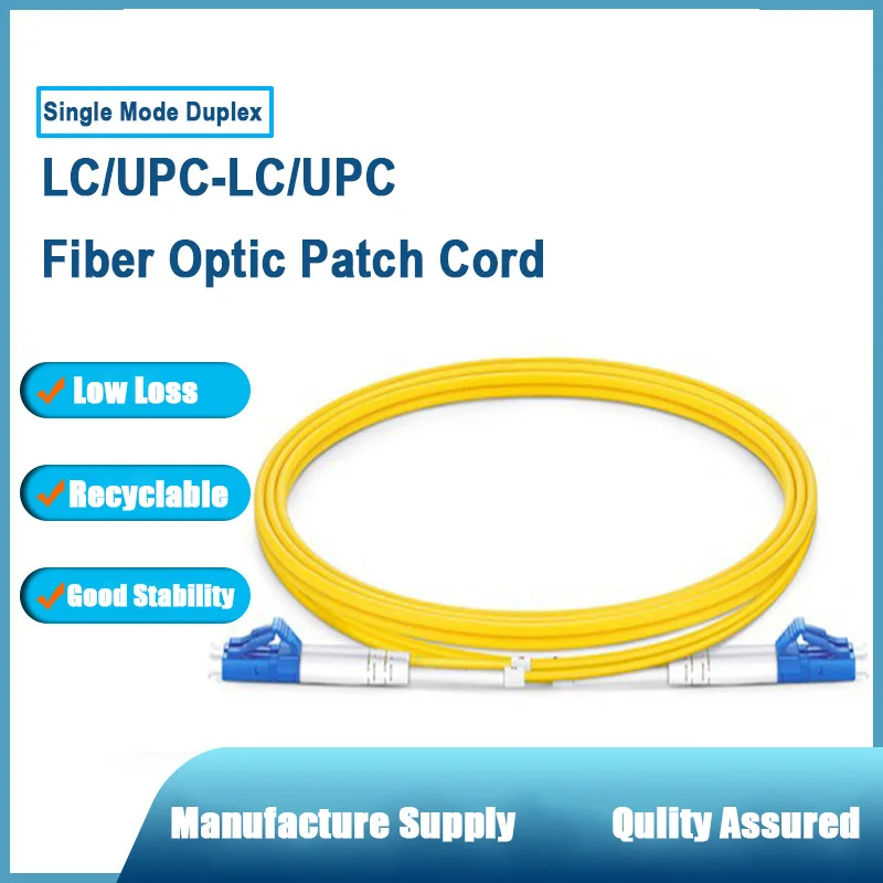 10Pcs LCUPC Optical Fiber Patch Cord Singlemode G652D Duplex Core 3.0mm Fiber Optic Jumper 1/2/3/5M/10m